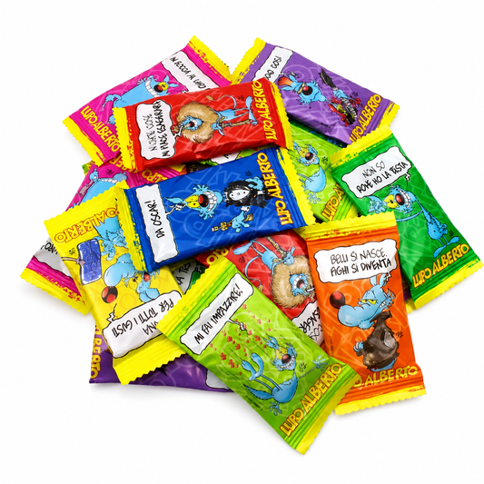 Lupo Alberto – Box 200 Caramelle Gommose Monoporzione ai Gusti Assortiti