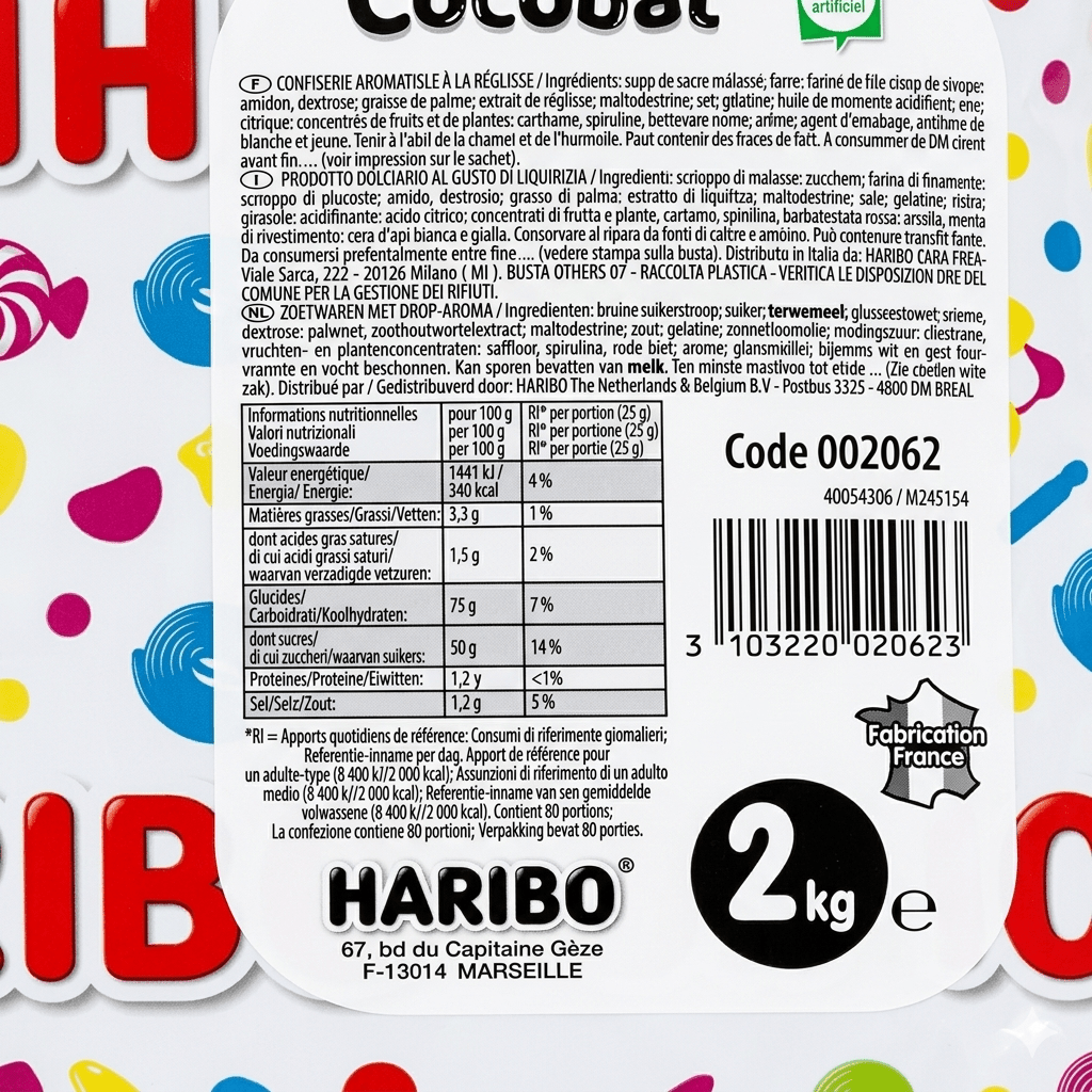 Haribo Cocobat Liquirizia Ripiena – Caramelle Gommose Assortite – Busta da 2 kg