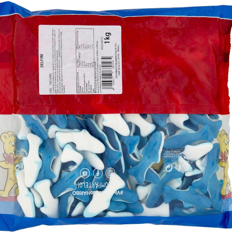 Haribo Delfini Caramelle Gommose alla Frutta – 2 Buste da 1 kg, Totale 2 kg