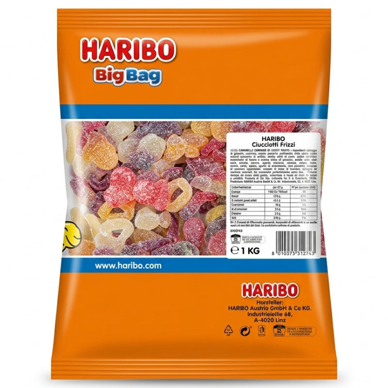 Haribo Ciucciotti Frizzanti Caramelle Gommose alla Frutta – Busta da 1 kg