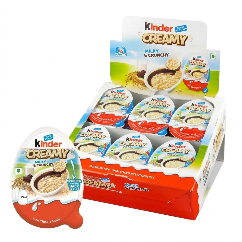 Kinder Creamy Milky & Crunchy con Riso Croccante – 24 Pezzi, 456 g