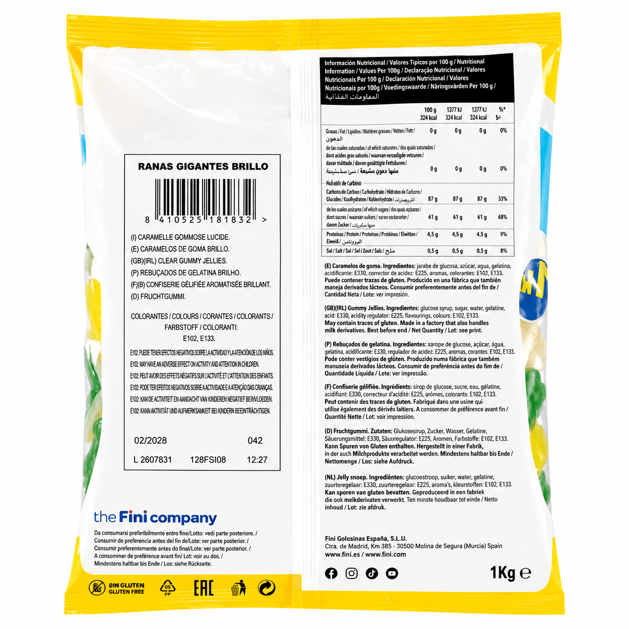 Fini Rane Giganti Caramelle Gommose alla Frutta – Busta da 1 kg