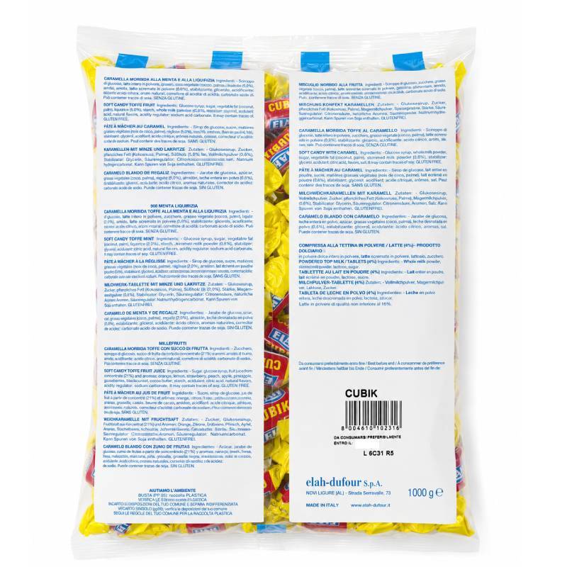 Elah Cubik Caramelle Morbide al Latte – Busta da 1 kg