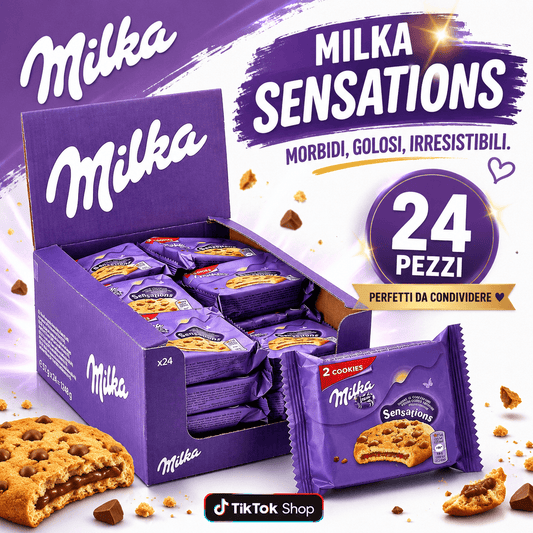 Mondelez International Milka Sensations Biscotti Ripieni al Cioccolato – Box 24 Confezioni da 2 Cookies
