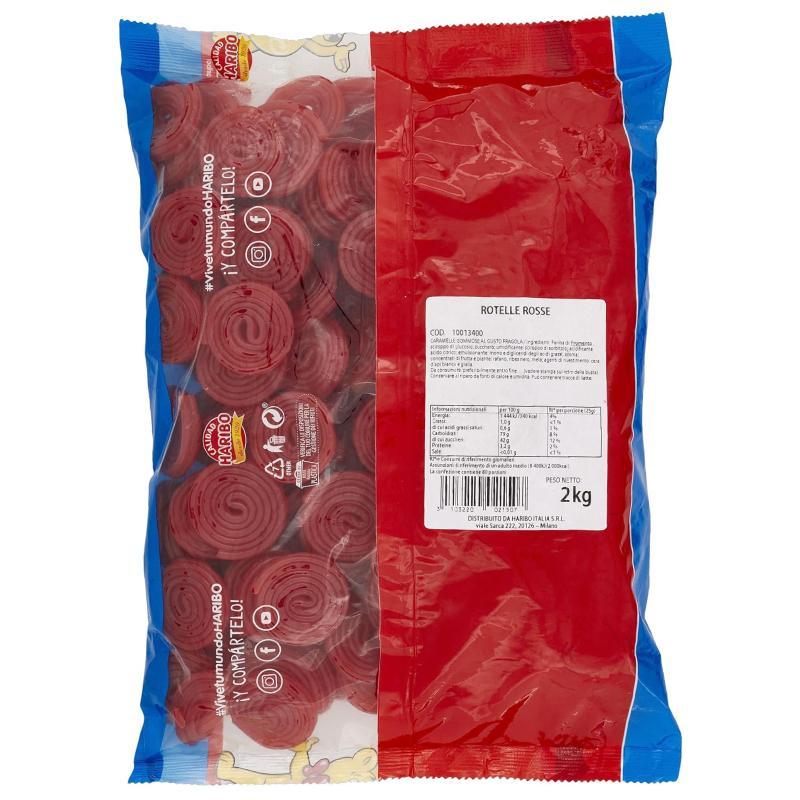 Haribo Rotelle Rosse Veggie Caramelle Gommose alla Frutta – 2 Buste da 2 kg, Totale 4 kg