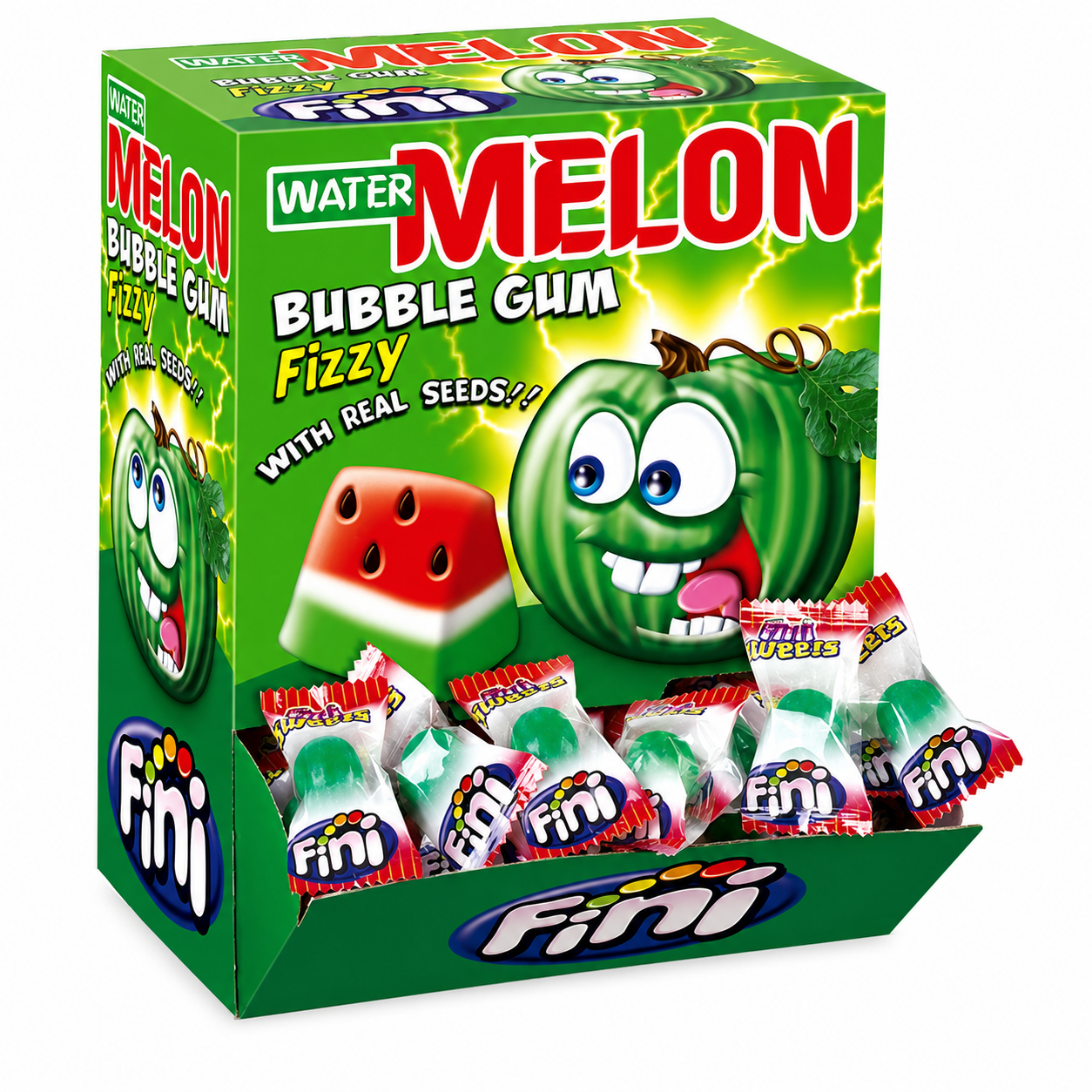 Fini Watermelon Bubble Gum Anguria Frizzante – Box da 200 Pezzi