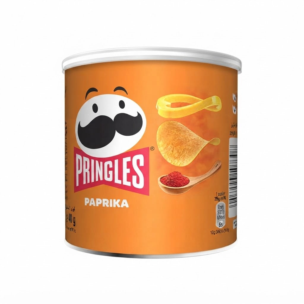 Pringles Paprika Patatine alla Paprika – Confezione da 12 Barattoli da 40 g, Totale 480 g