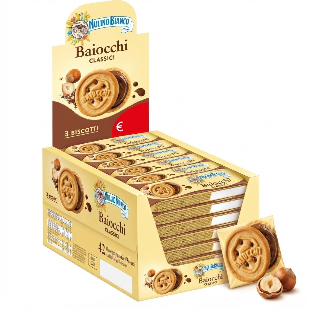 Baiocchi Classici Mulino Bianco – Box 42 Confezioni da 3 Biscotti