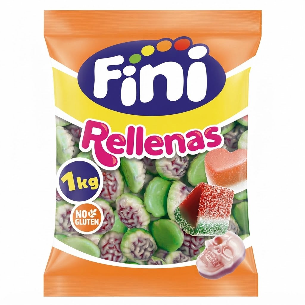 Fini Cerebros Rellenos Verdes Caramelle Gommose Ripiene alla Frutta – Busta da 1 kg