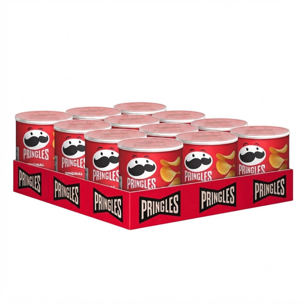 Pringles Original Patatine Salate – Confezione da 12 Barattoli da 40 g, Totale 480 g