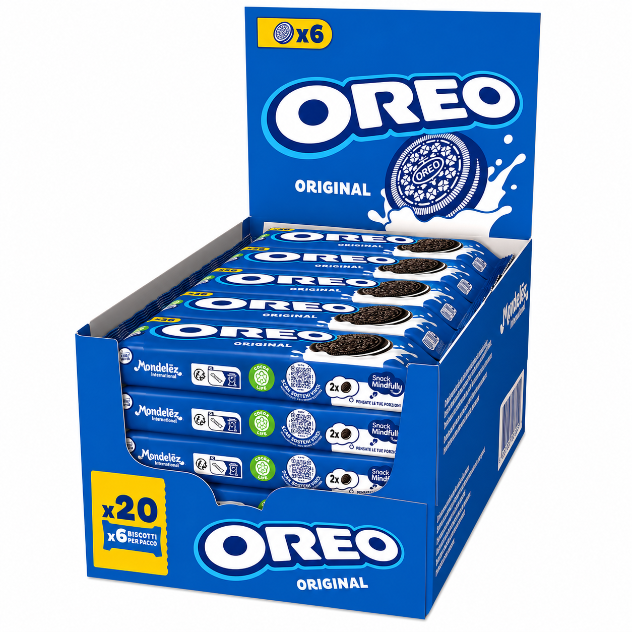 Mondelez International Oreo Original Biscotti al Cacao con Crema alla Vaniglia – Box da 20 Confezioni
