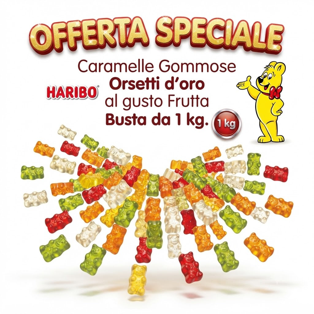 Haribo Miami Frizzi Caramelle Gommose Frizzanti Gusto Frutta – Busta da 1 kg