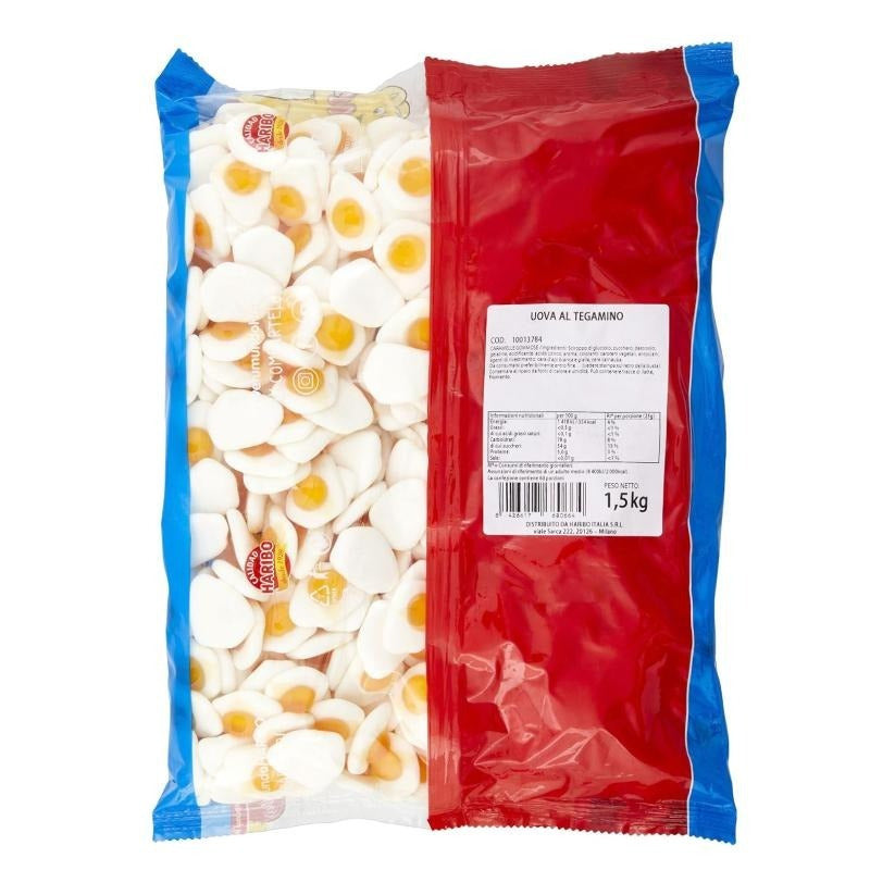 Haribo Uova al Tegamino 1,5 kg – Caramelle Gommose Gusto Frutta Maxi Busta