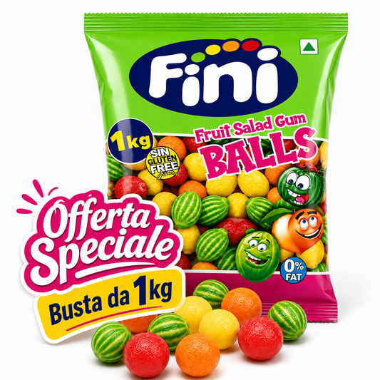 Fini Macedonia Gomme da Masticare Assortite alla Frutta – 1 kg