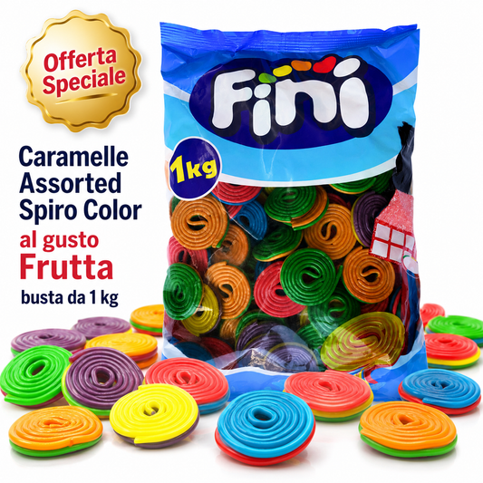 Fini Assorted Spiro Color Caramelle Gommose alla Frutta – Busta da 1 kg