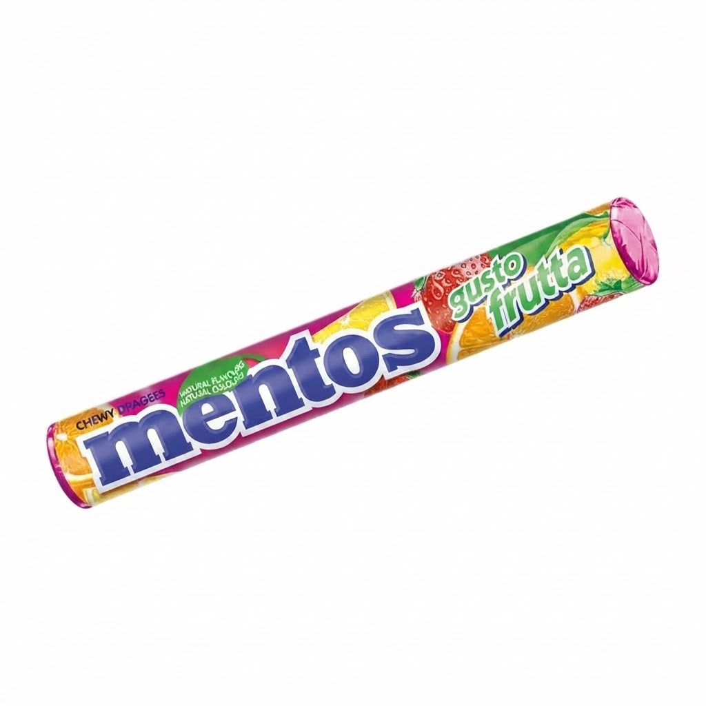 Mentos Fruit Caramelle Gommose alla Frutta – Confezione da 20 Stick