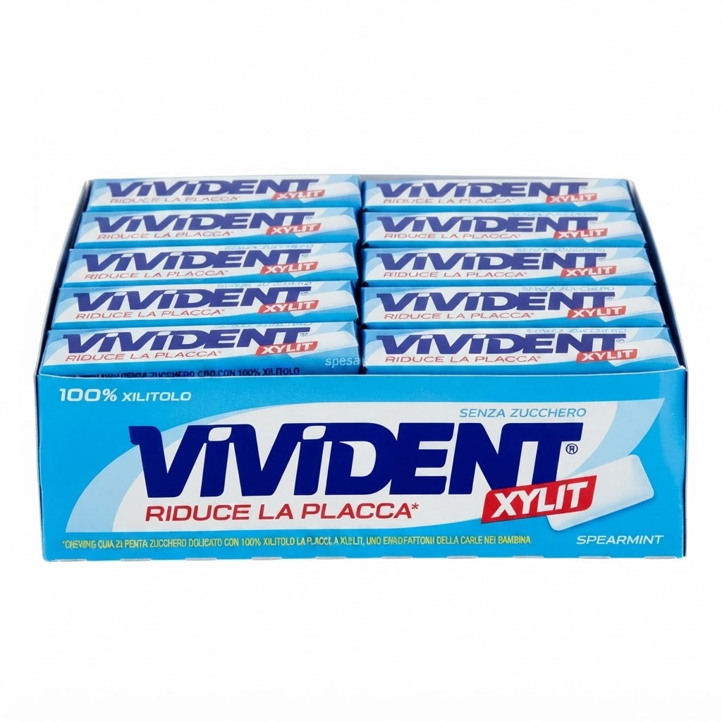 Vivident Xylit Spearmint Senza Zucchero – Confezione da 40 Astucci
