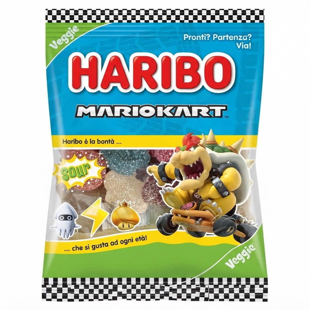 Haribo Mario Kart 40 Buste x 80 g – Espositore Caramelle Gommose