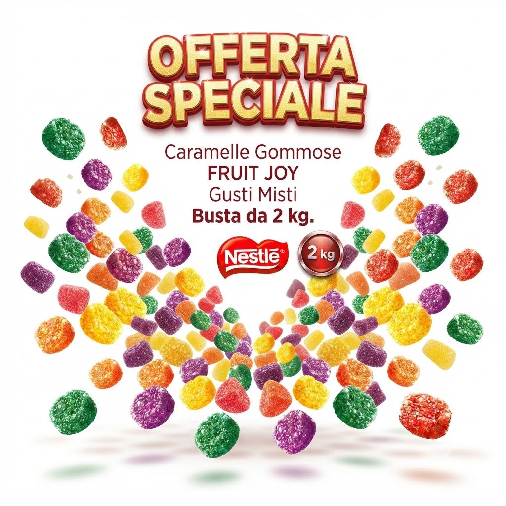 Fruit Joy Original Caramelle Gommose Zuccherate Vegan ai Gusti di Frutta – Confezione da 32 Spacchetti