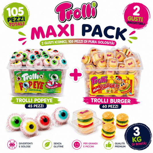 Trolli Maxi Pack con Mini Burger e Pop Eye assortiti