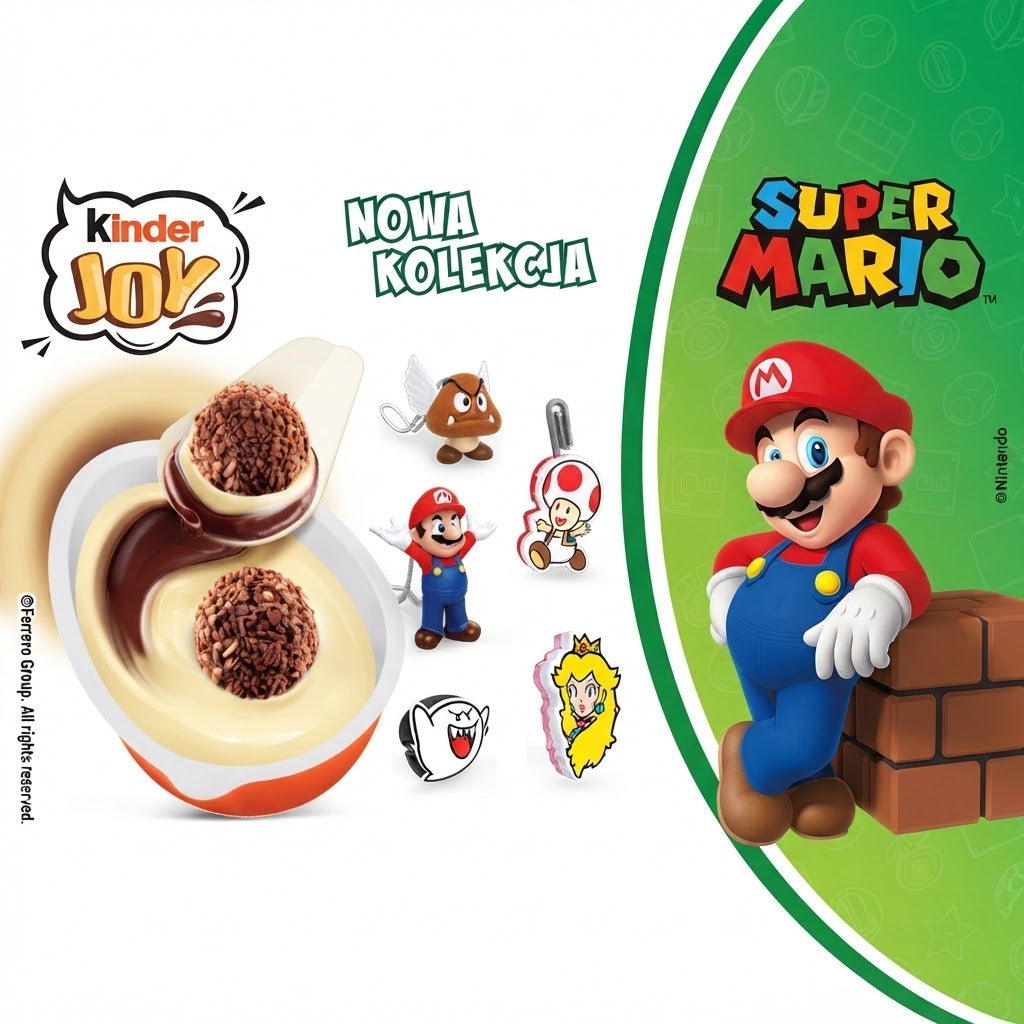 Kinder Joy Mario Bros con Sorpresa – Box da 24 pezzi ovetto di cioccolato a latte