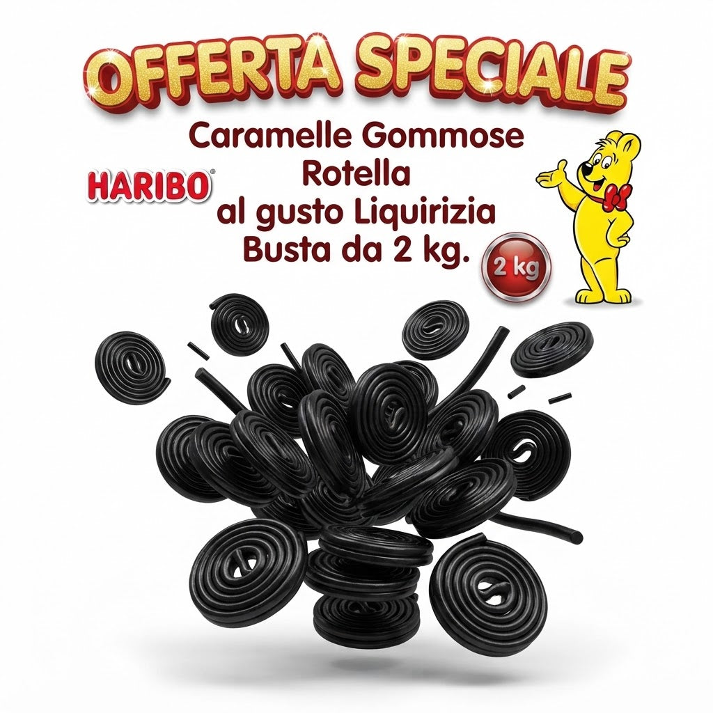 Haribo Rotella Caramelle alla Liquirizia Veggie – Busta da 2 kg