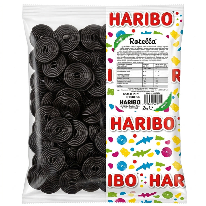 Haribo Rotella Caramelle alla Liquirizia Veggie – Busta da 2 kg