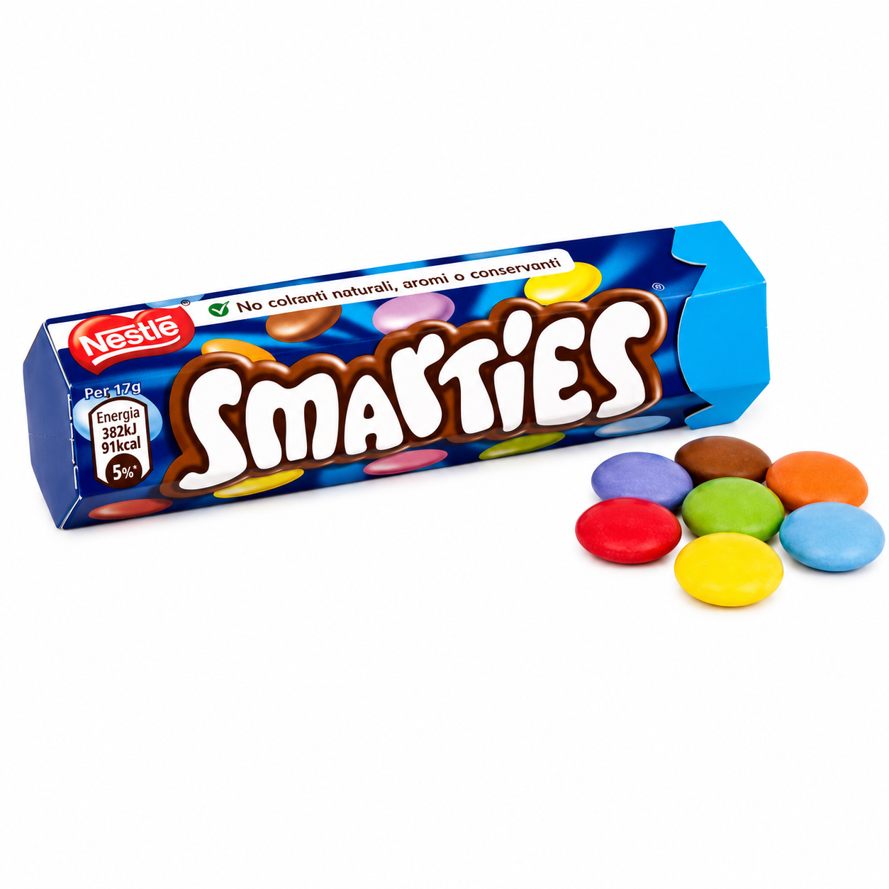 Nestlé Smarties – Confetti di Cioccolato al Latte Colorati, Confezione da 24 Tubetti da 38 g
