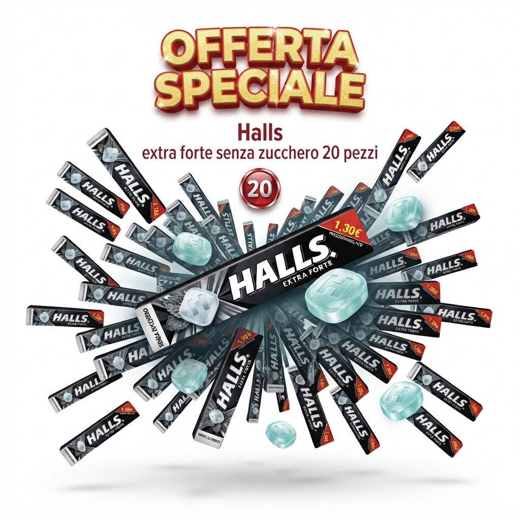 Halls Extra Forte Senza Zucchero – 2 Confezioni da 20 Stick, Totale 40 Stick
