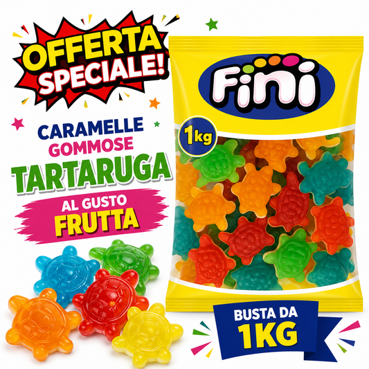 Fini Tartaruga Caramelle Gommose alla Frutta – Busta da 1 kg