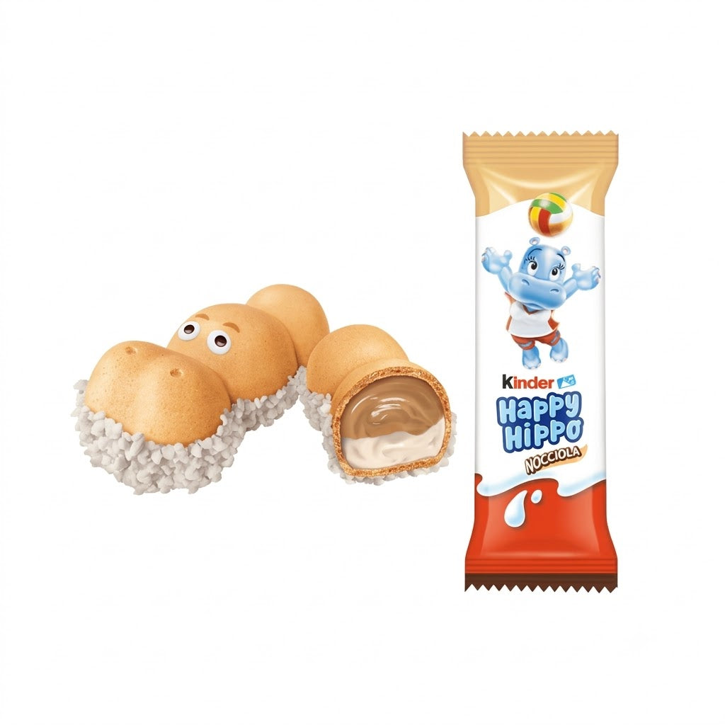 Kinder Happy Hippo Wafer alla Nocciola – 3 Scatole da 5 Pezzi, Totale 15