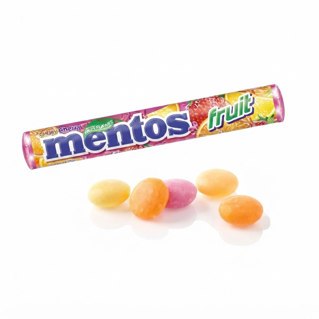 Mentos Fruit Caramelle Gommose alla Frutta – Confezione da 20 Stick