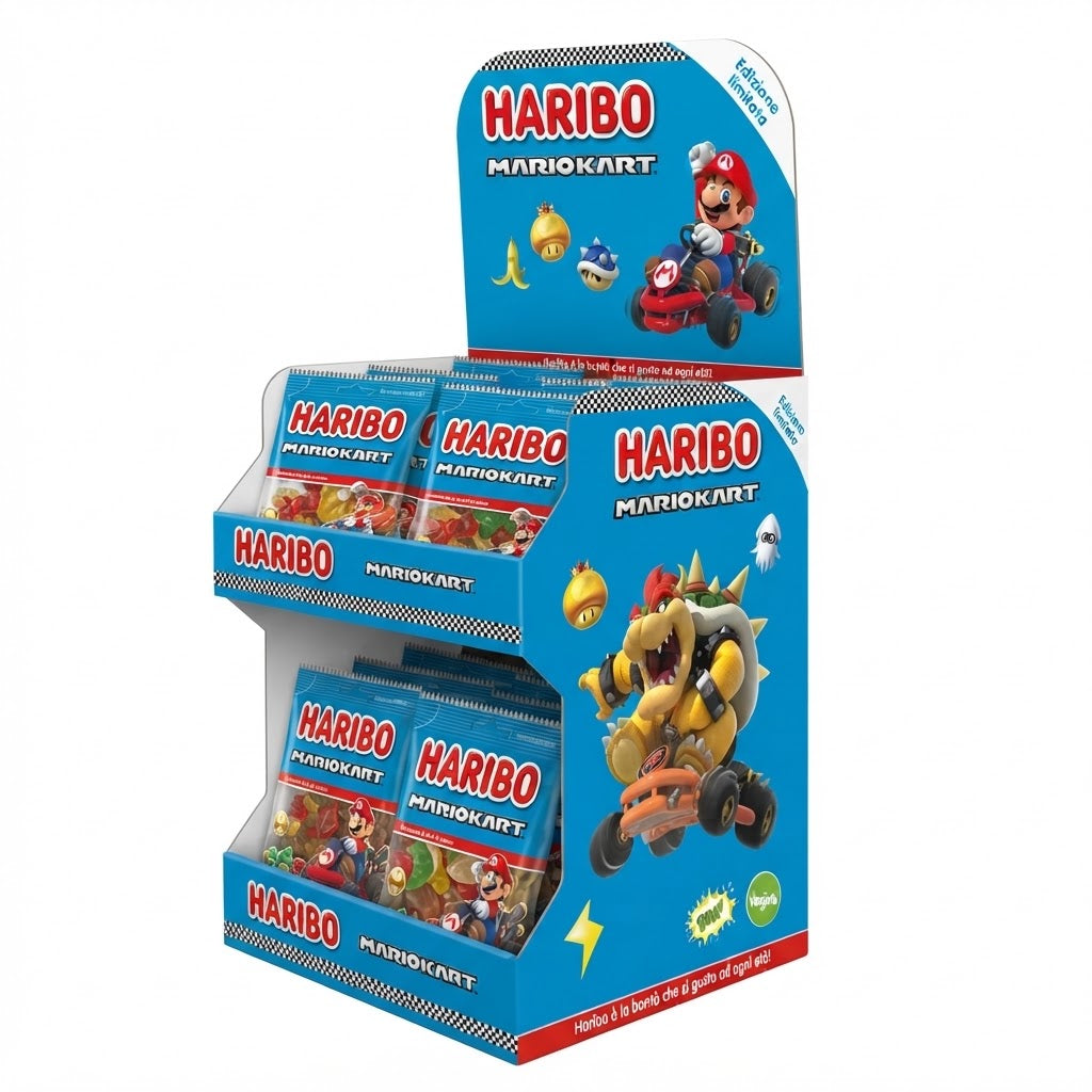 Haribo Mario Kart 40 Buste x 80 g – Espositore Caramelle Gommose