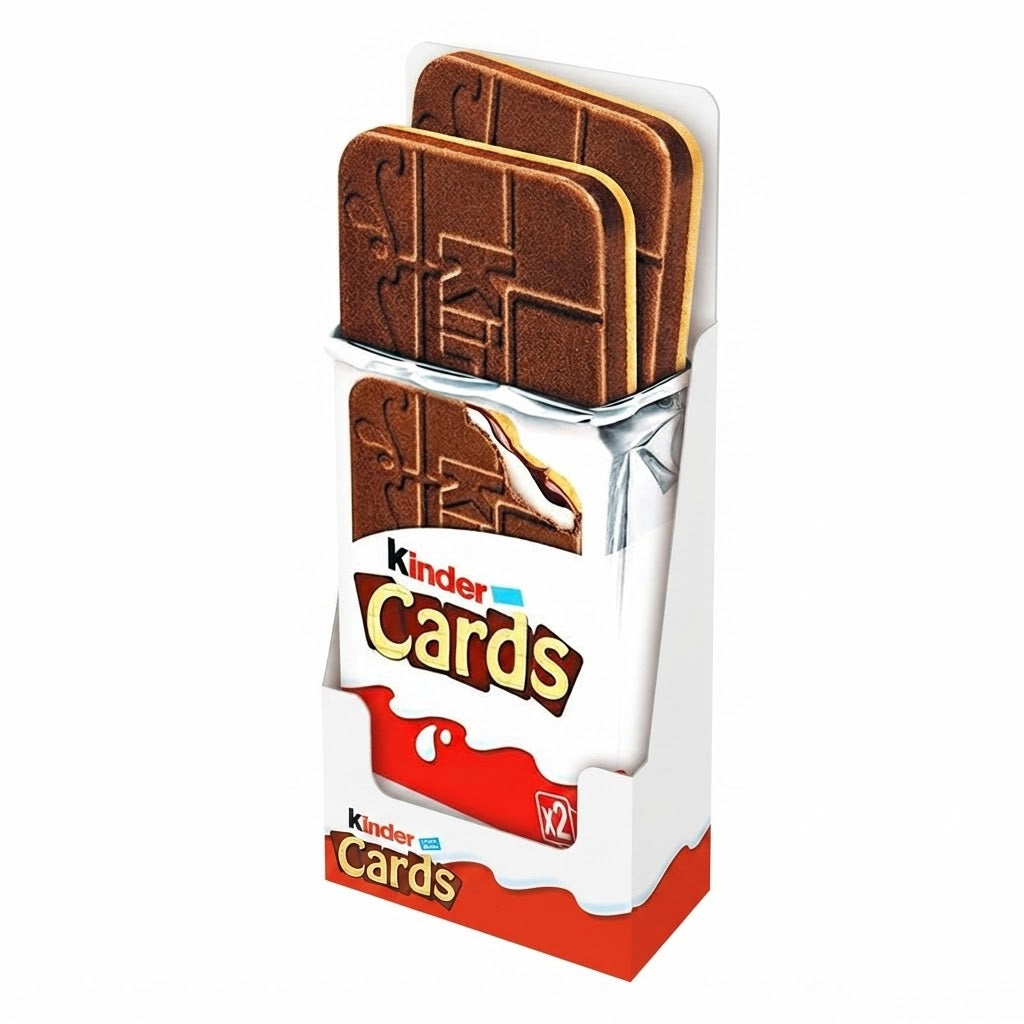 Kinder Cards Biscotti con Crema al Latte e Cacao – 4 Scatole da 5 confezione x 2, Totale 25 confezioni x 2