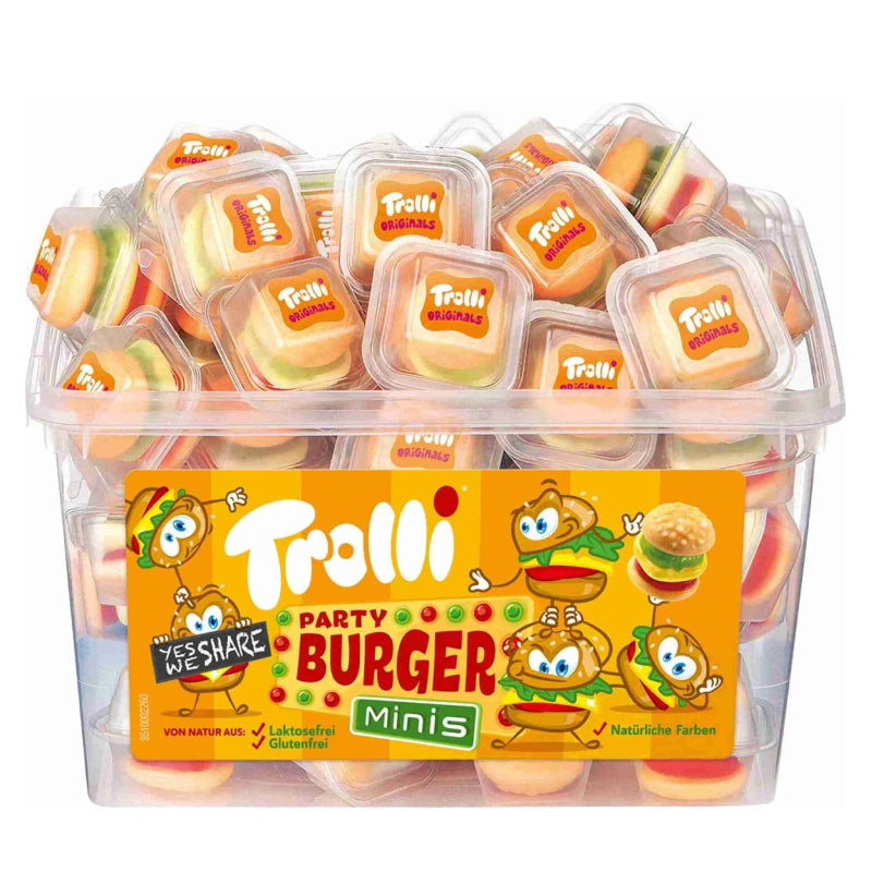 Trolli Mini Burger Caramelle Gommose a Forma di Hamburger – 60 Pezzi