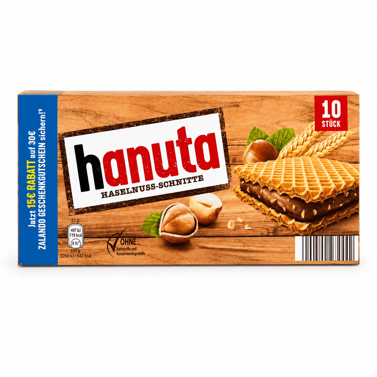 Hanuta Ferrero Wafer Croccanti con Crema alla Nocciola – 10 Pezzi 220 g