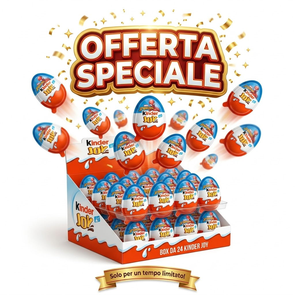Kinder Joy Spiderman Sorpresa – Box da 24 pezzi ovetto di cioccolato a latte
