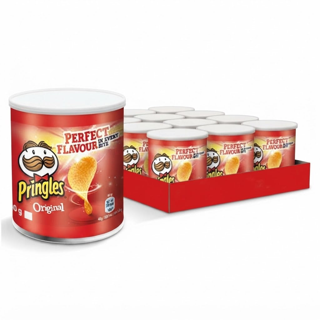 Pringles Original Patatine Salate – Confezione da 12 Barattoli da 40 g, Totale 480 g