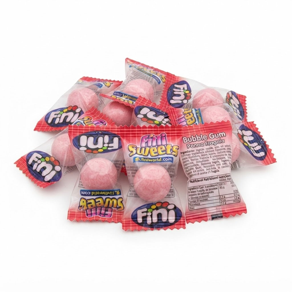 Fini Panna e Fragola Bubble Gum Ripiene – Box da 200 Pezzi