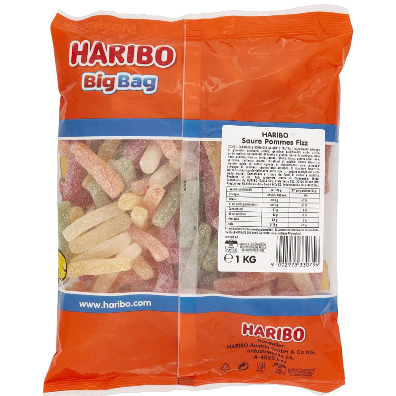 Haribo Saure Pommes Fizz – Caramelle Gommose Frizzanti 1 kg