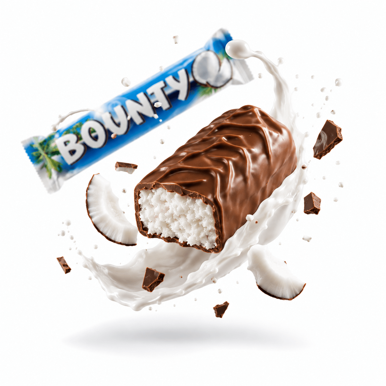 Bounty 24 Pezzi – Snack al Cioccolato al Latte e Cocco – Box da 24 Barrette