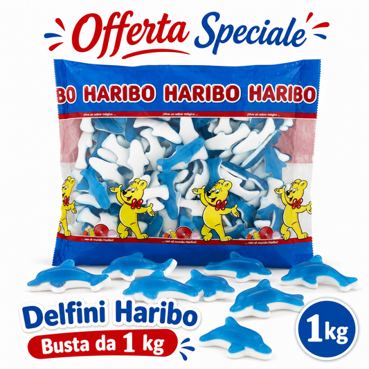Haribo Delfini Caramelle Gommose alla Frutta – Busta da 1 kg