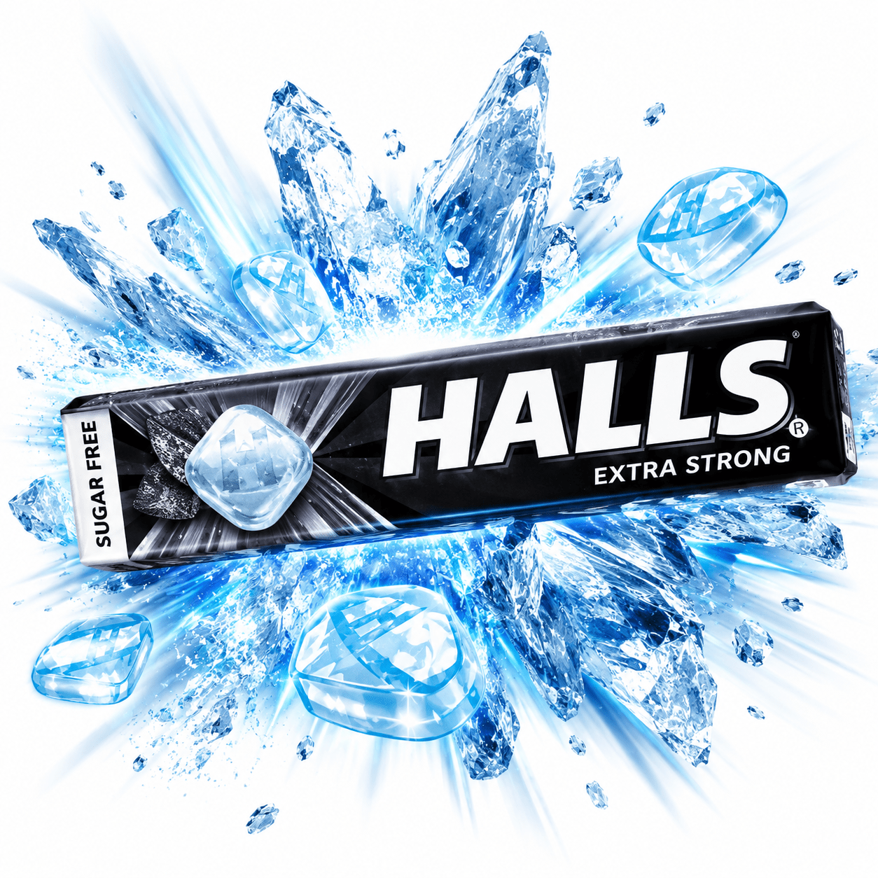 Halls Extra Forte Senza Zucchero – Confezione 20 Stick x 32 g