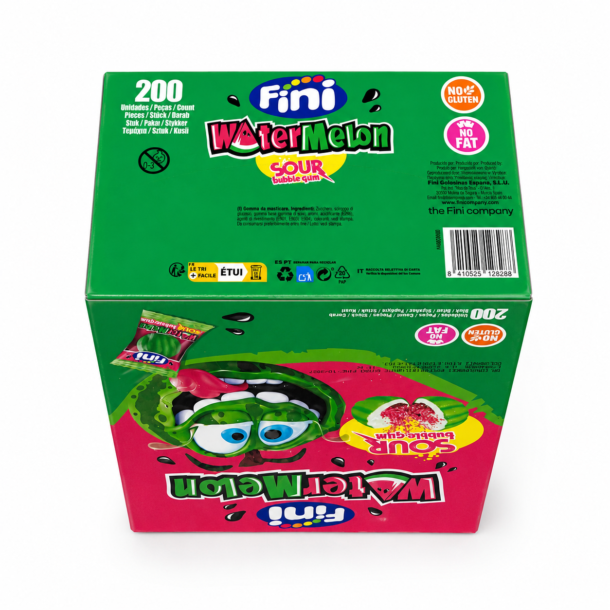 Fini Watermelon Bubble Gum Anguria Frizzante – Box da 200 Pezzi