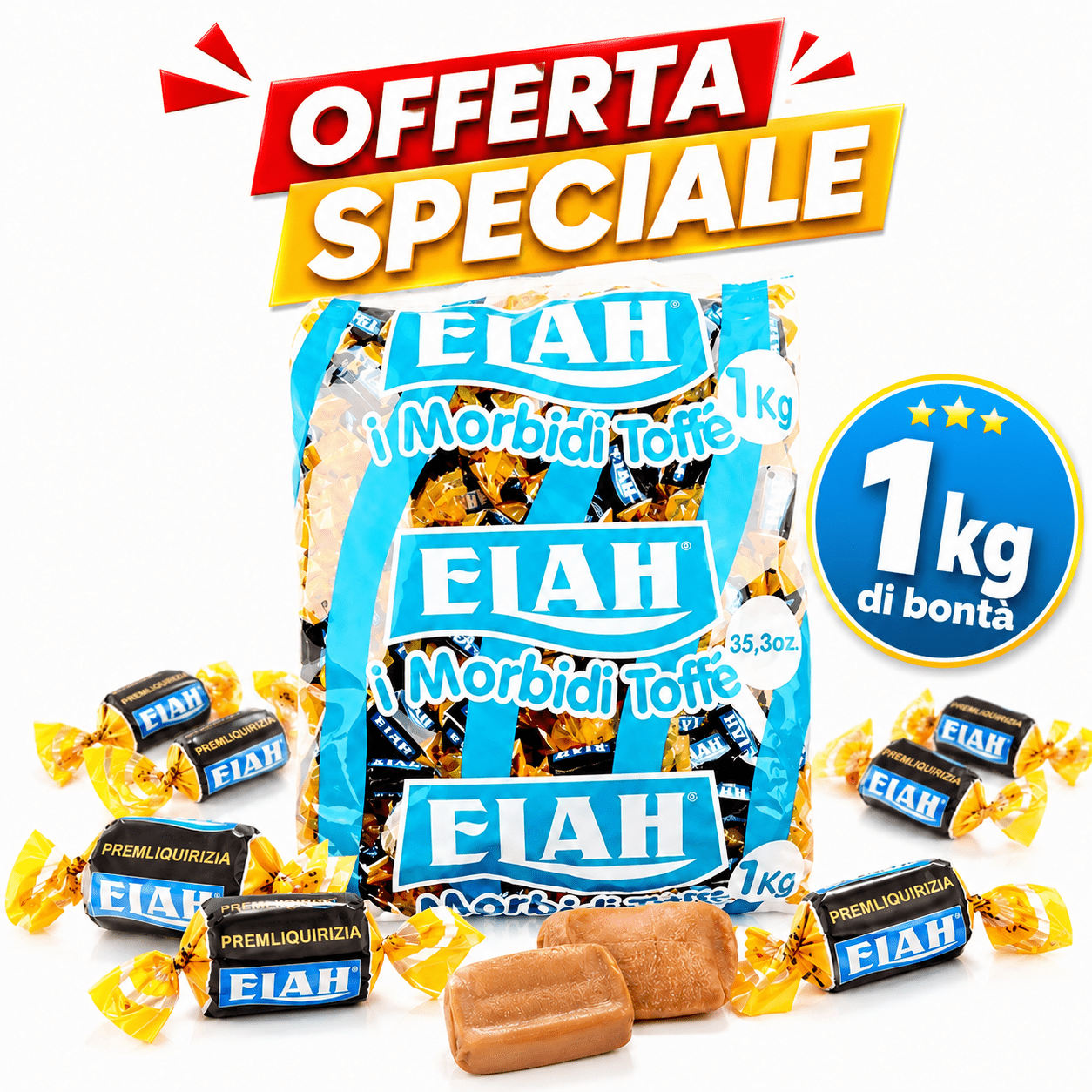 Elah Kremliquirizia Caramelle Morbide Toffee alla Liquirizia – Busta da 1 kg