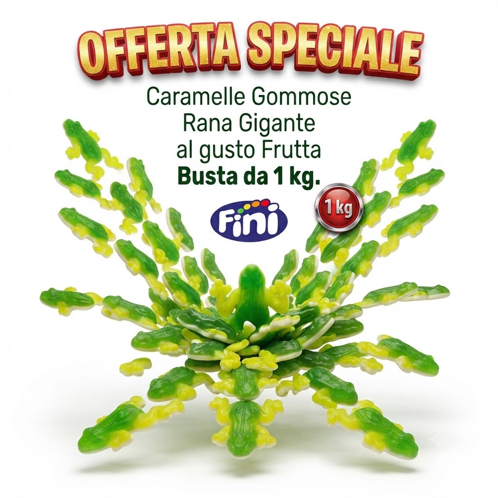 Fini Rane Giganti Caramelle Gommose alla Frutta – Busta da 1 kg