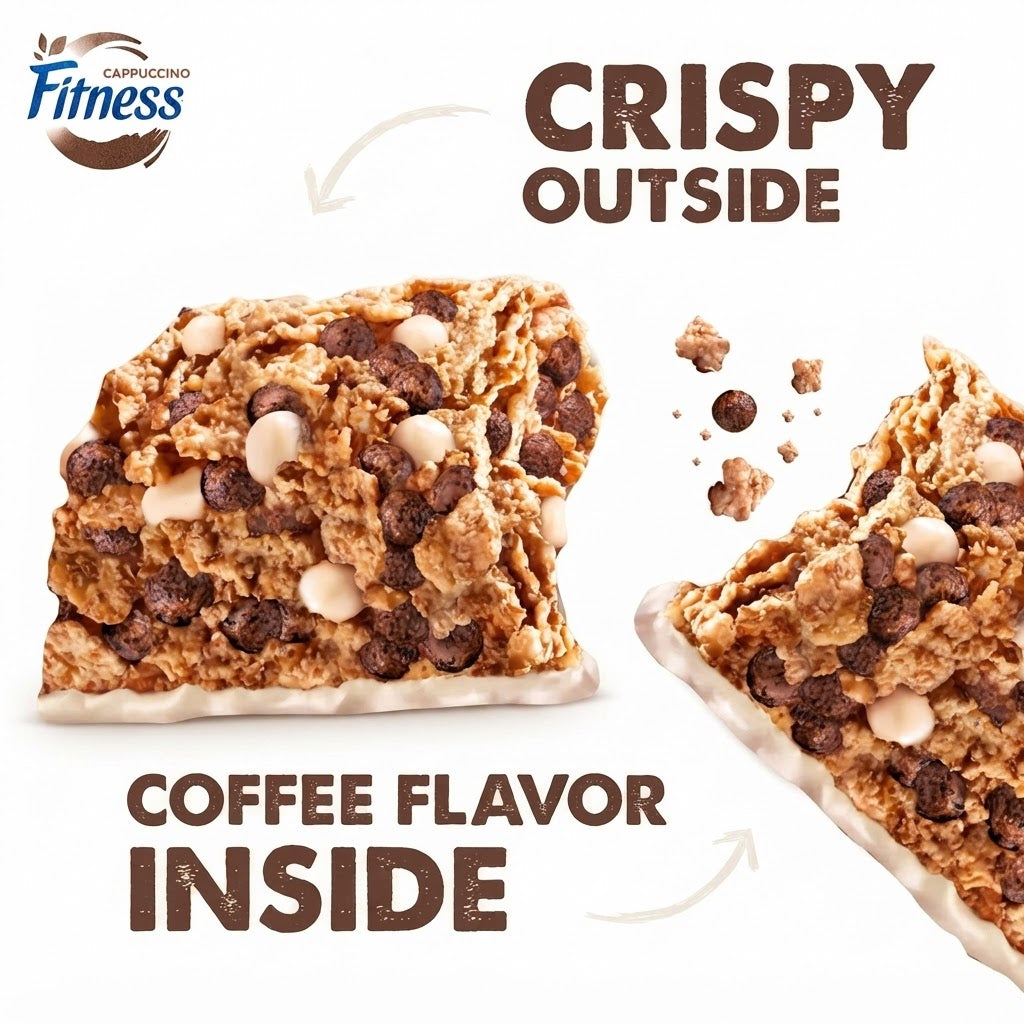 Nestlé Fitness Cappuccino – 24 Barrette da 23,5 g ai Cereali Integrali
