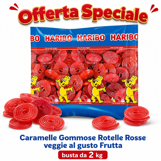 Haribo Rotelle Rosse Gusto Fragola – Caramelle 2 kg
