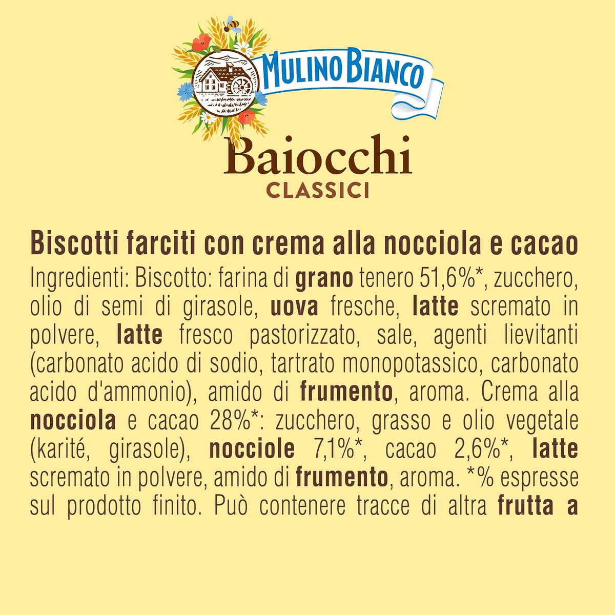 Baiocchi Classici Mulino Bianco – Box 42 Confezioni da 3 Biscotti