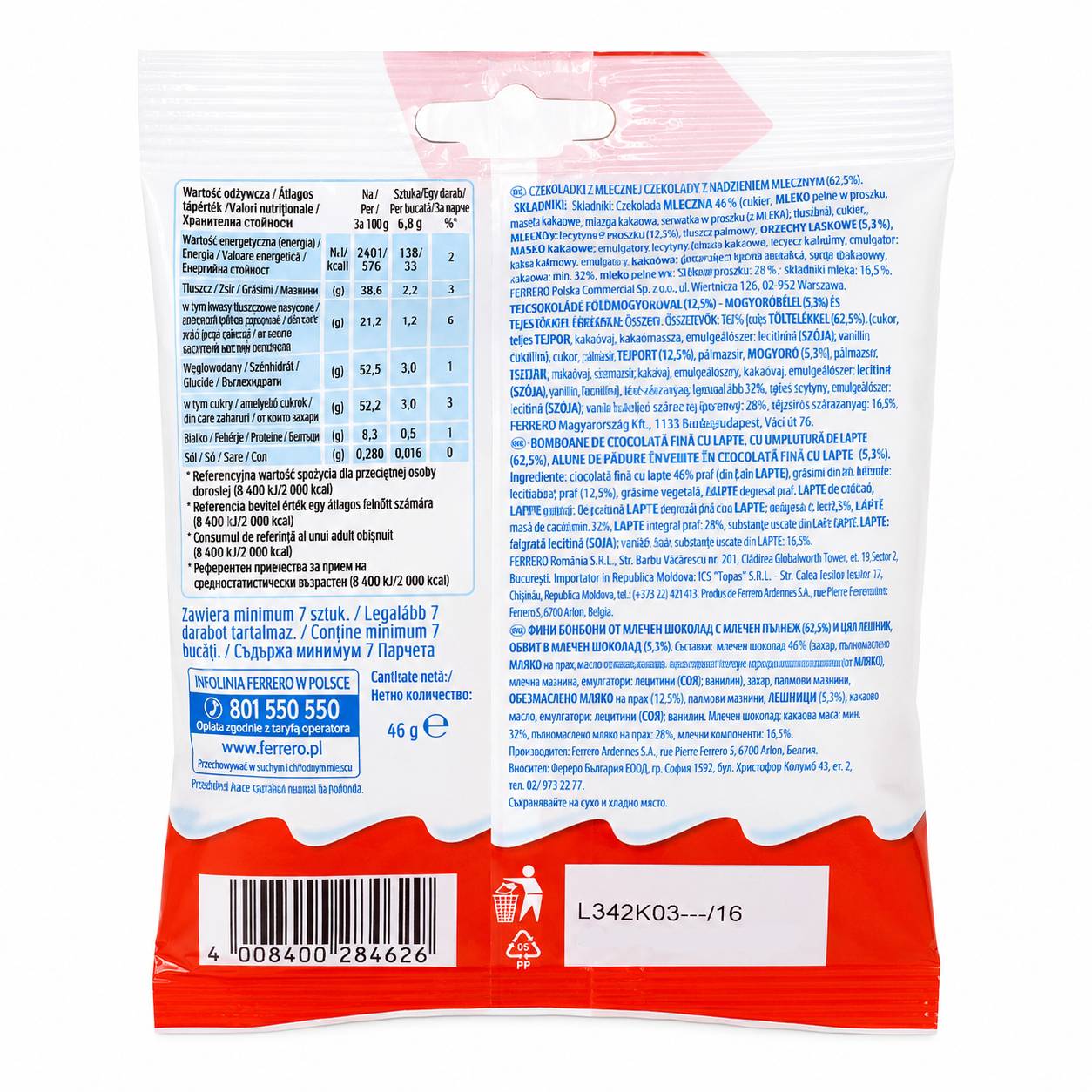 Kinder Schoko-Bons 12 Confezioni – Cioccolatini al Latte e Nocciole